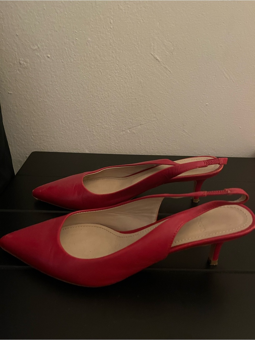 Theory - Red Leather Slingback City Kitten Heels - size 36 - Picture 2 of 6